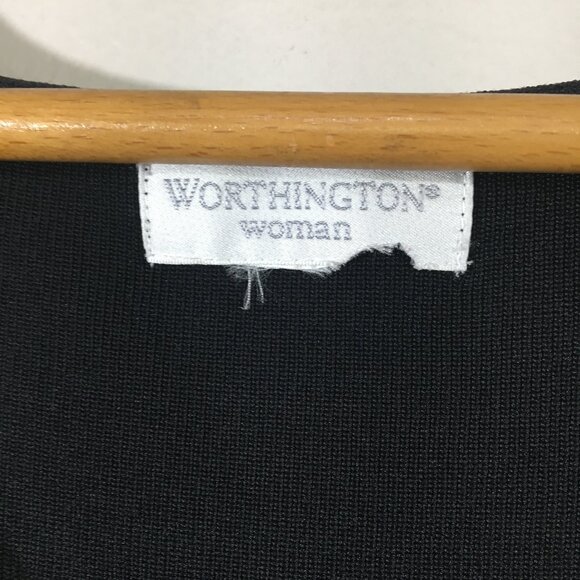 Worthington Black Sleeveless V Neck Knit Basic Tank - Picture 3 of 4